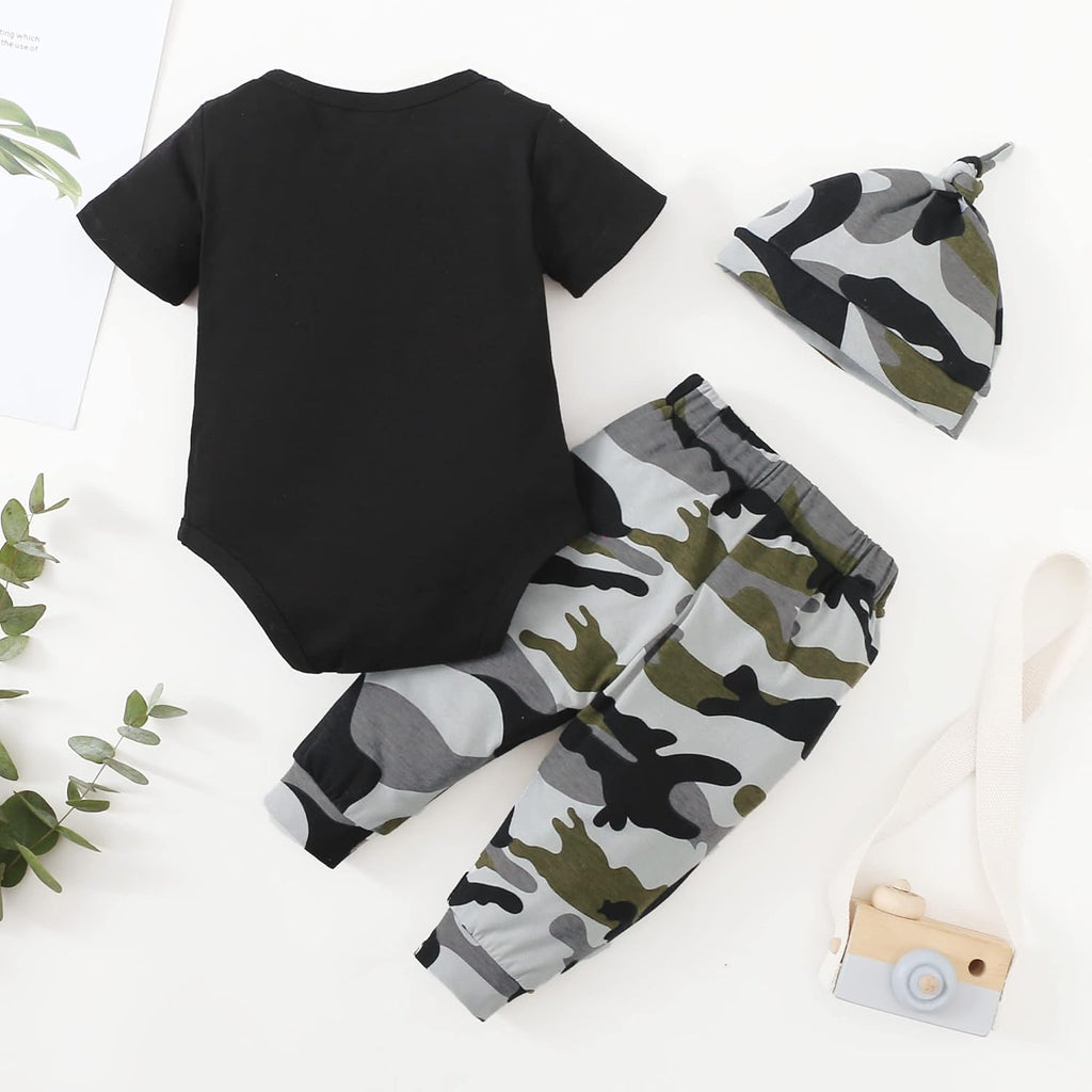 Newborn Baby Boy Clothes Outfits Infant Boy Letter Print Romper Pants Clothing Set